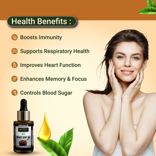 HUDA NATURE'S Certified Organic Black Seed Oil (Kalonji Oil) - 30 ml