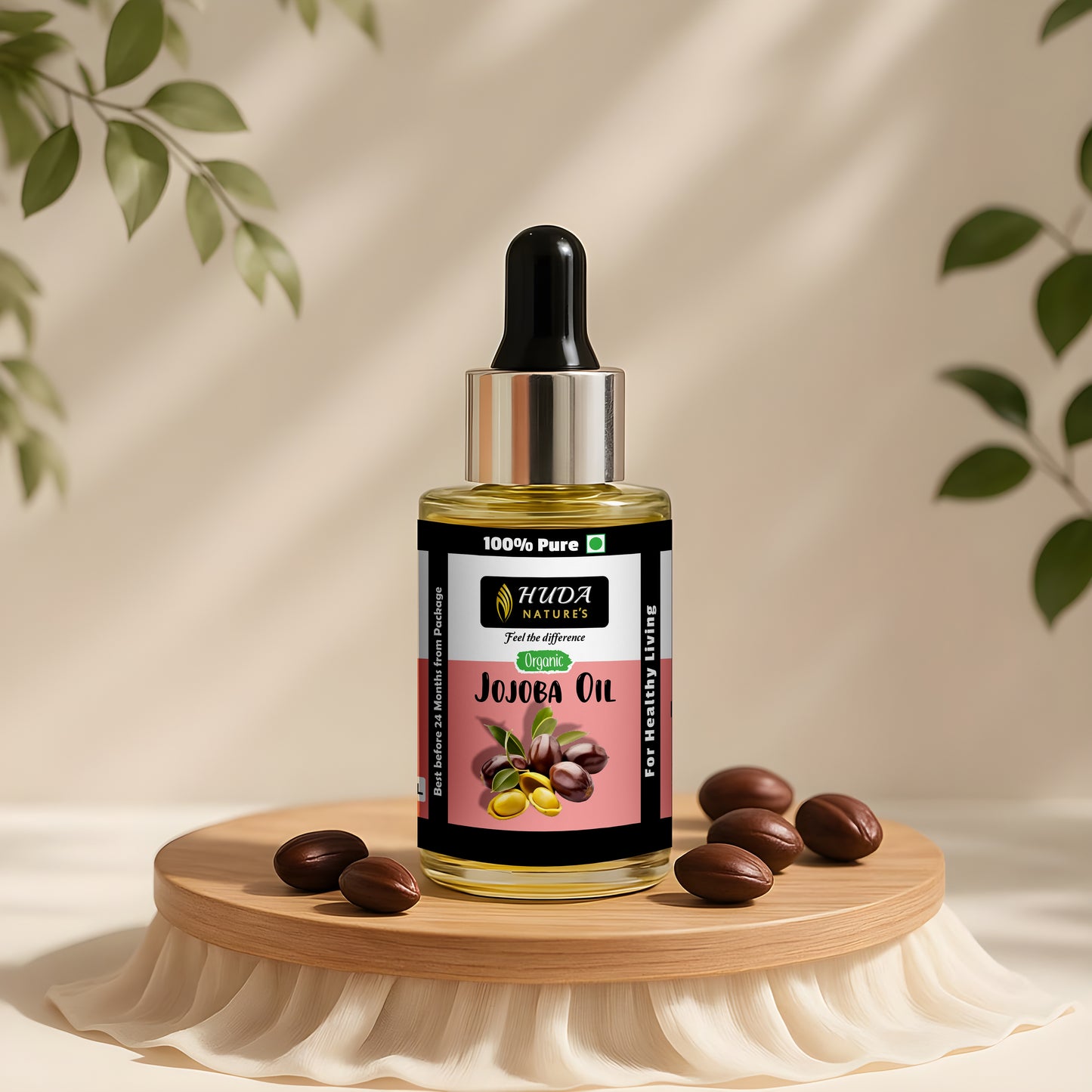 HUDA NATURE'S 100% Pure Cold-Pressed Jojoba Oil - 30 ml