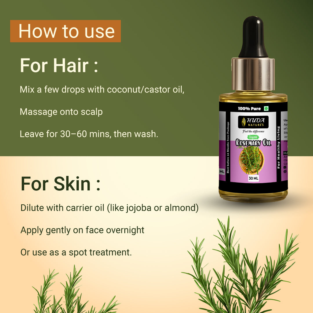 HUDA NATURE'S 100% Pure Rosemary Essential Oil - 30 ml