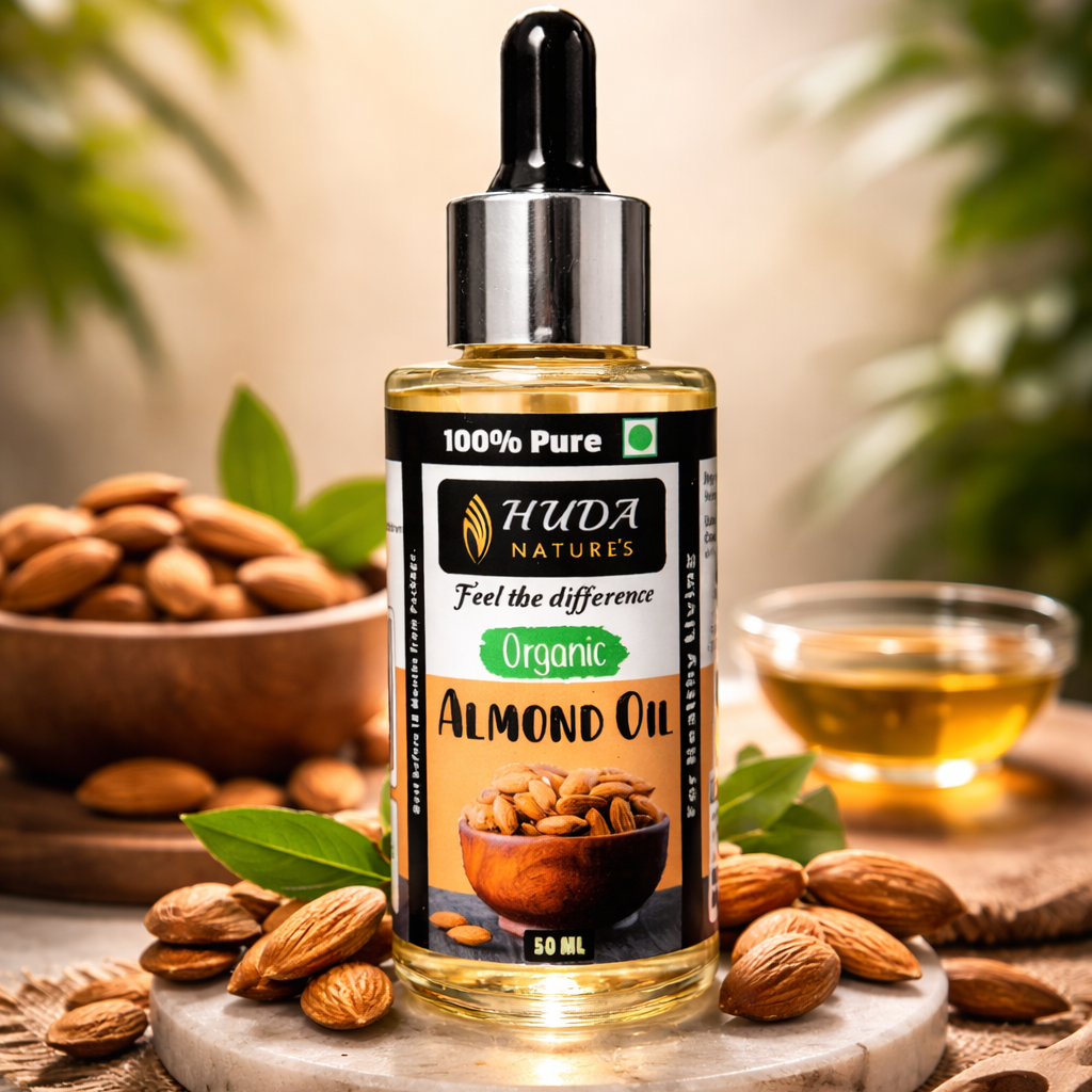 HUDA NATURE'S 100% Pure Cold-Pressed Sweet Almond Oil - 50 ml