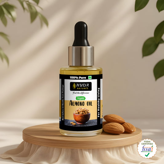 HUDA NATURE'S 100% Pure Cold-Pressed Sweet Almond Oil - 30 ml