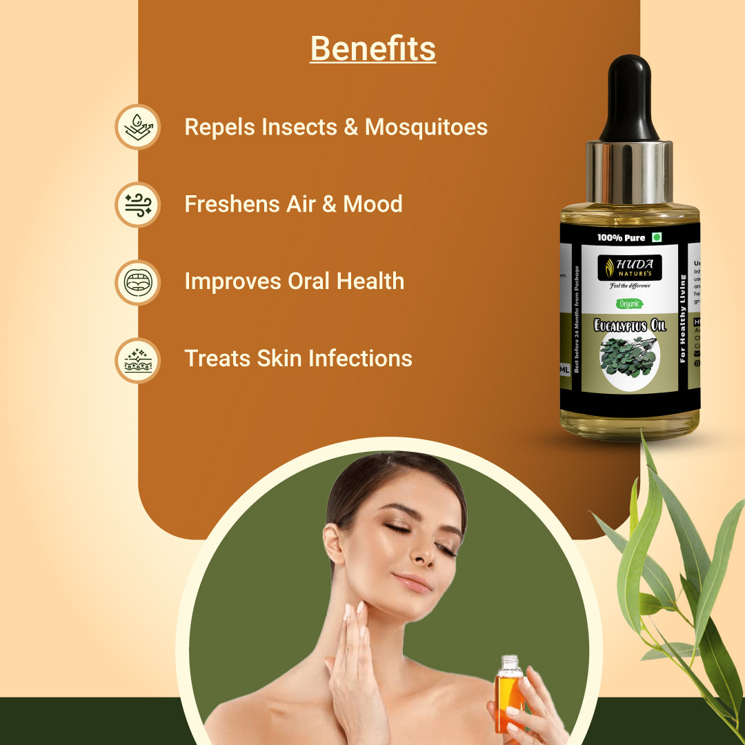 HUDA NATURE'S 100% Pure Eucalyptus Essential Oil - 30 ml