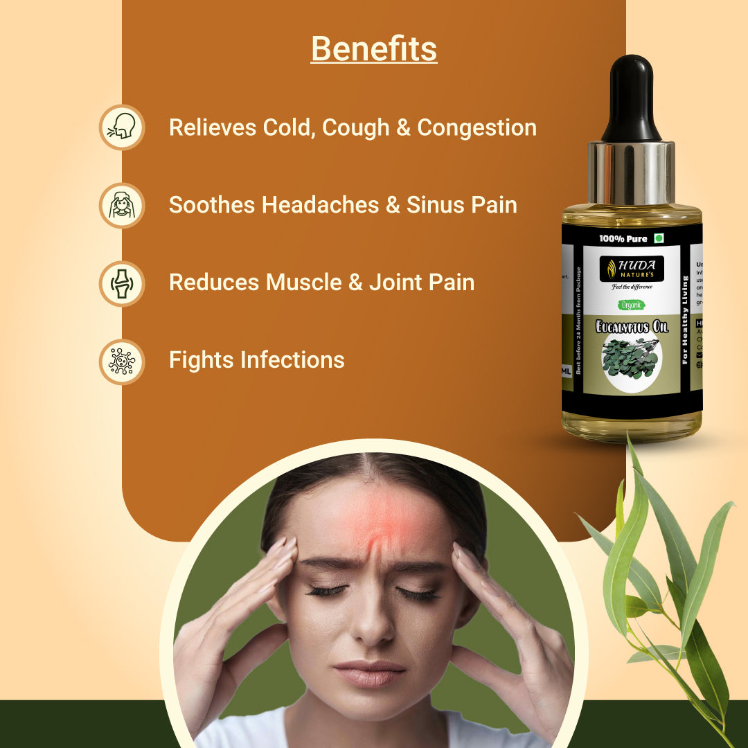 HUDA NATURE'S 100% Pure Eucalyptus Essential Oil - 30 ml